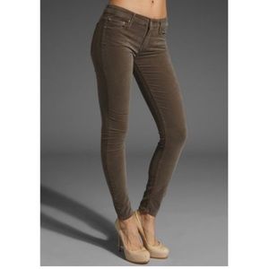 Mother The Looker Velvet Skinny Jeans In Light Grey Size 26